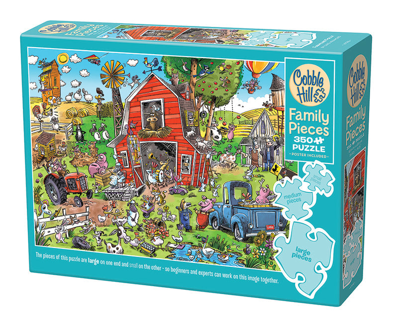 Cobble Hill Puzzle: Farmyard Folly Family Pieces 350pc | Pandora's Boox