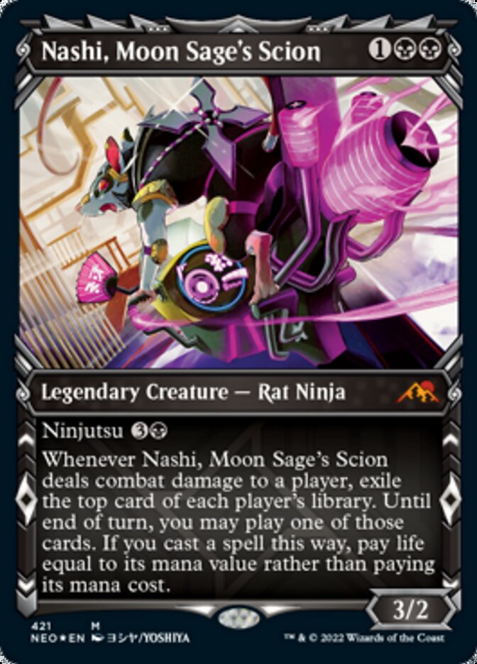 Nashi, Moon Sage's Scion (Showcase) (Foil Etched) [Kamigawa: Neon Dynasty] | Pandora's Boox