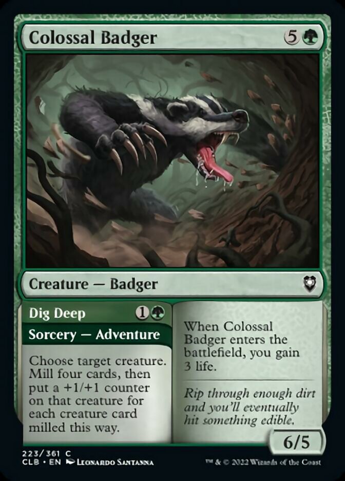 Colossal Badger // Dig Deep [Commander Legends: Battle for Baldur's Gate] | Pandora's Boox
