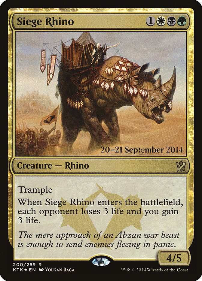 Siege Rhino [Khans of Tarkir Prerelease Promos] | Pandora's Boox