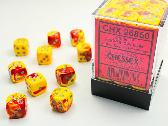 Chessex 36D6 Red-Yellow.silver CHX26850