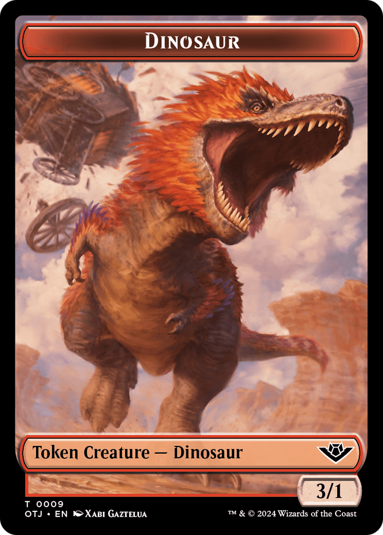 Treasure // Dinosaur Double-Sided Token [Outlaws of Thunder Junction Tokens] | Pandora's Boox