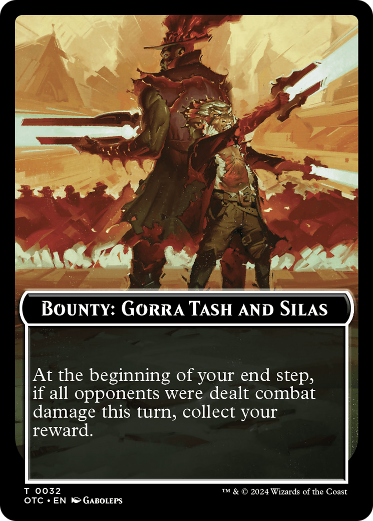 Bounty: Gorra Tash and Silas // Bounty Rules Double-Sided Token [Outlaws of Thunder Junction Commander Tokens] | Pandora's Boox