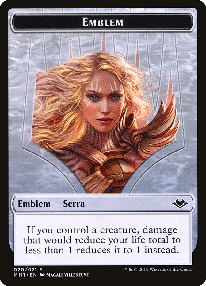 Elemental (008) // Serra the Benevolent Emblem (020) Double-Sided Token [Modern Horizons Tokens] | Pandora's Boox