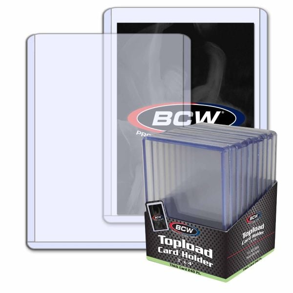 BCW Toploader Card Holder 3 x4 Thick Cards 240pt 10 pack
