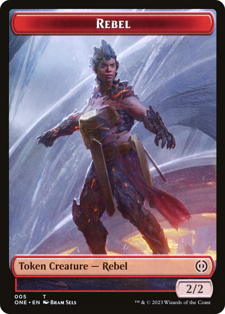Rebel // The Hollow Sentinel Double-Sided Token [Phyrexia: All Will Be One Tokens] | Pandora's Boox