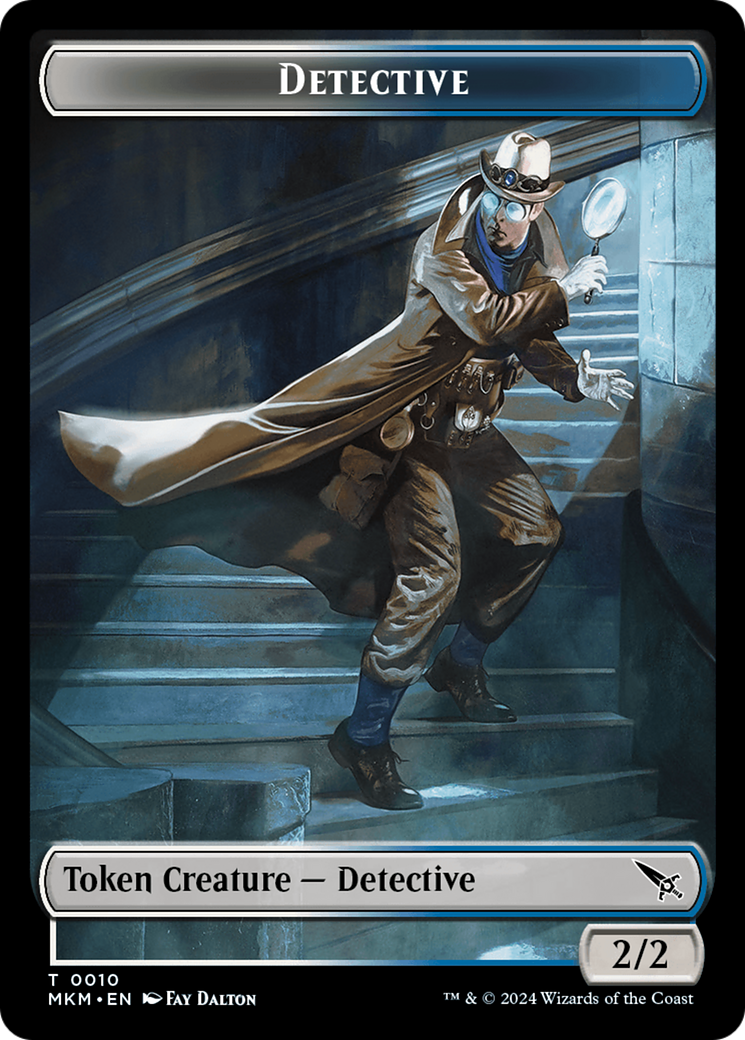 Detective // Dog Double-Sided Token [Murders at Karlov Manor Tokens] | Pandora's Boox