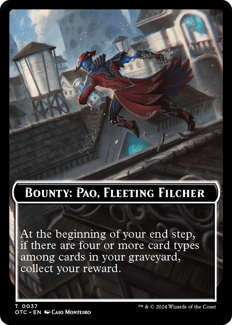 Bounty: Paq, Fleeting Filcher // Bounty Rules Double-Sided Token [Outlaws of Thunder Junction Commander Tokens] | Pandora's Boox