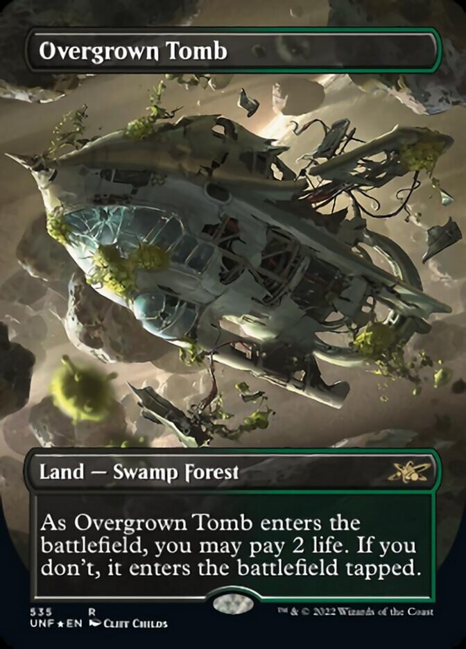 Overgrown Tomb (Borderless) (Galaxy Foil) [Unfinity] | Pandora's Boox