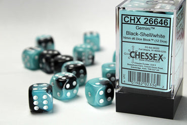 12 16mm D6 Gemini Black-Shell/white CHX26646