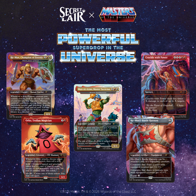 Secret Lair X Series : Masters of the Universe - By The  Power of Grayskull