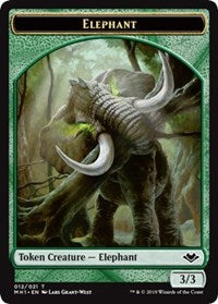 Elephant (012) // Spirit (016) Double-Sided Token [Modern Horizons Tokens] | Pandora's Boox