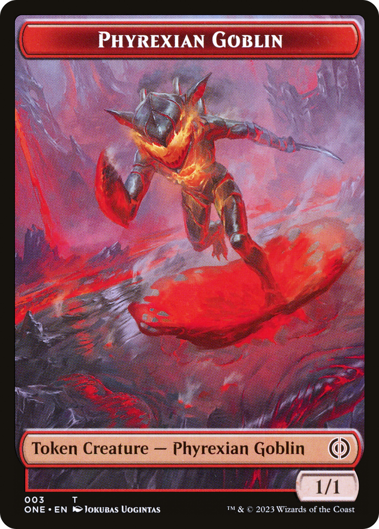 Phyrexian Goblin // The Hollow Sentinel Double-Sided Token [Phyrexia: All Will Be One Tokens] | Pandora's Boox