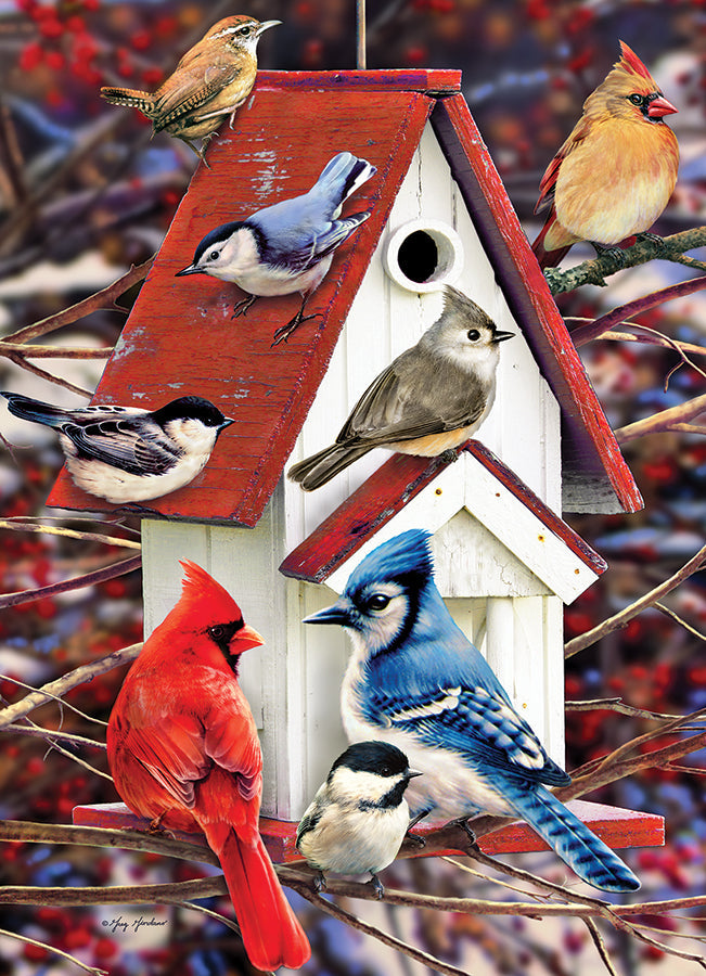 Cobble Hill Puzzle: Winter Birdhouse 500pc | Pandora's Boox