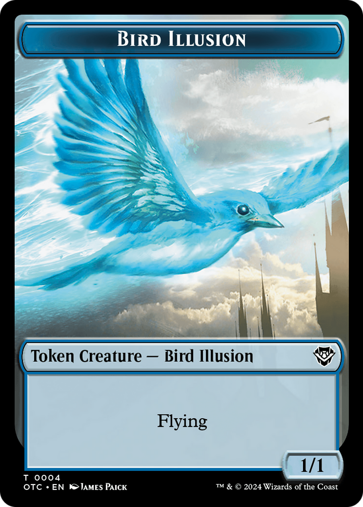 Dragon Elemental // Bird Illusion Double-Sided Token [Outlaws of Thunder Junction Commander Tokens] | Pandora's Boox