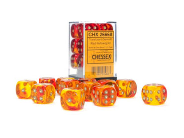 Chessex 7pc Dice Gemini Chx26668 Red-Yellow/gold