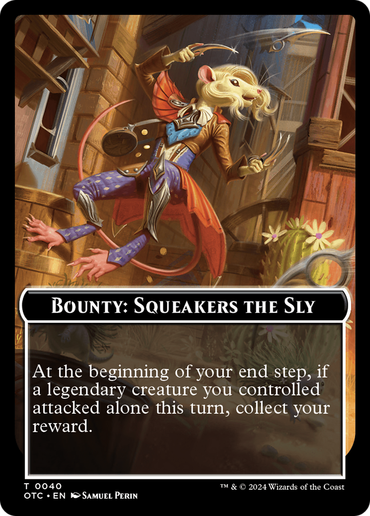Bounty: Squeakers the Sly // Bounty Rules Double-Sided Token [Outlaws of Thunder Junction Commander Tokens] | Pandora's Boox