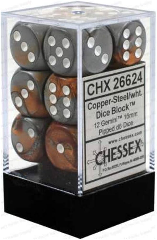 12 16mm D6 Gemini Copper-steel/white CHX26624