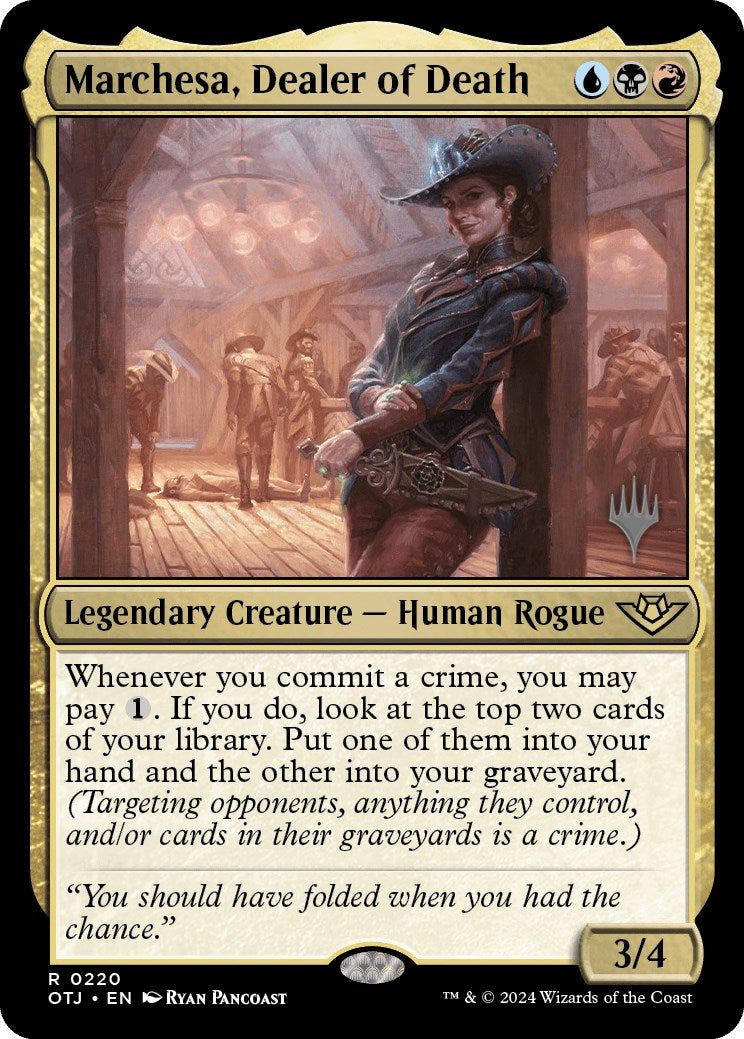 Marchesa, Dealer of Death (Promo Pack) [Outlaws of Thunder Junction Promos] | Pandora's Boox
