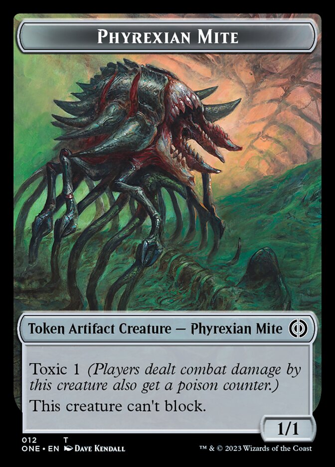 Rebel // Phyrexian Mite (012) Double-Sided Token [Phyrexia: All Will Be One Tokens] | Pandora's Boox