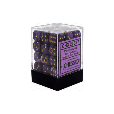 Chessex D6 Dice Vortex: 36D6 Purple/Gold CHX27837