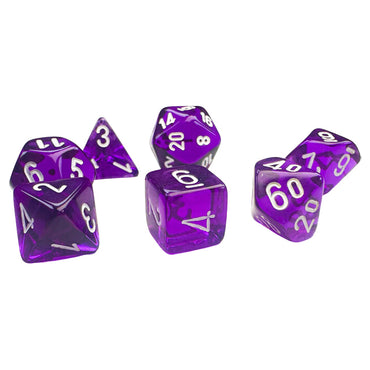 Chessex chx20377 Mini Polyhedral: Translucent Purple/White