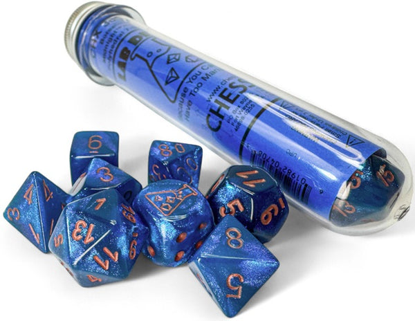 Chessex Lab Dice (8pc) CHX30069 Borealis Midnight/copper