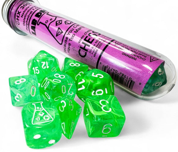 Chessex Lab Dice (8pc) CHX30074 Nebula Gelatinous/white