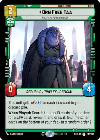 Orn Free Taa (112/264) - Political Power Broker (112/264) [Secrets of Power]