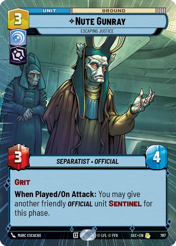 Nute Gunray - Escaping Justice (Hyperspace Foil) (787) (787) [Secrets of Power]