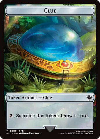 Clue // Treasure Double-Sided Token (Surge Foil) [FINAL FANTASY Commander Tokens]