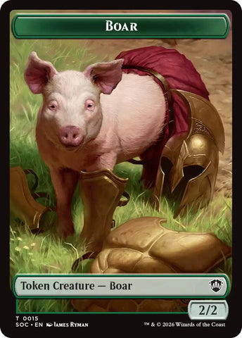 Boar // Frog Lizard Double-Sided Token [Secrets of Strixhaven Commander Tokens]