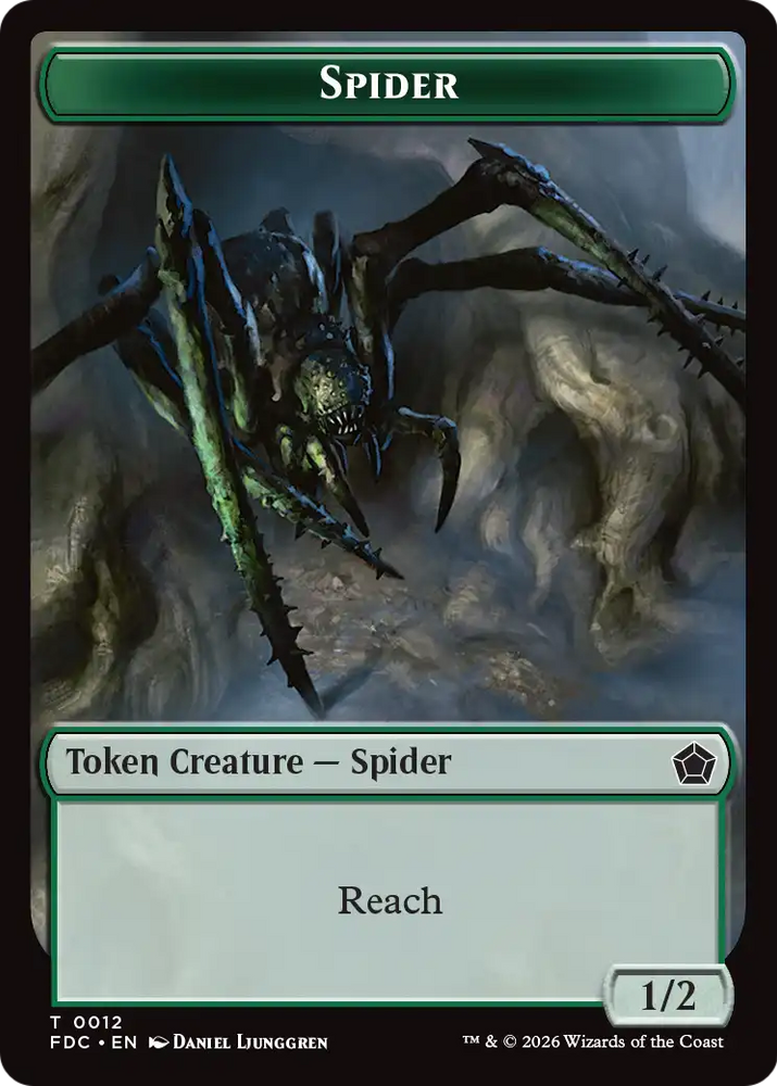 Spider // Beast Double-Sided Token [Foundations Commander Tokens]