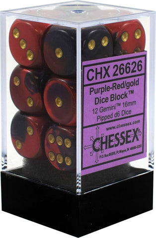 12 16mm D6 Gemini Purple-Red/gold CHX26626