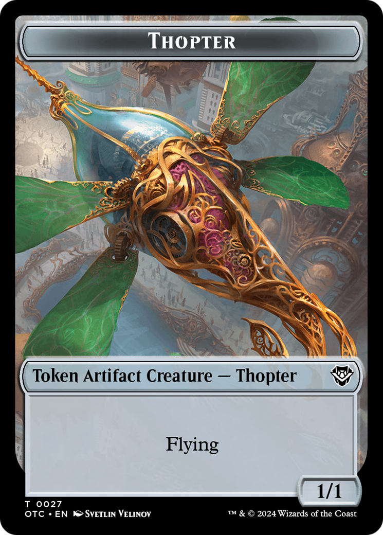 Thopter // Treasure Double-Sided Token [Outlaws of Thunder Junction Commander Tokens] | Pandora's Boox