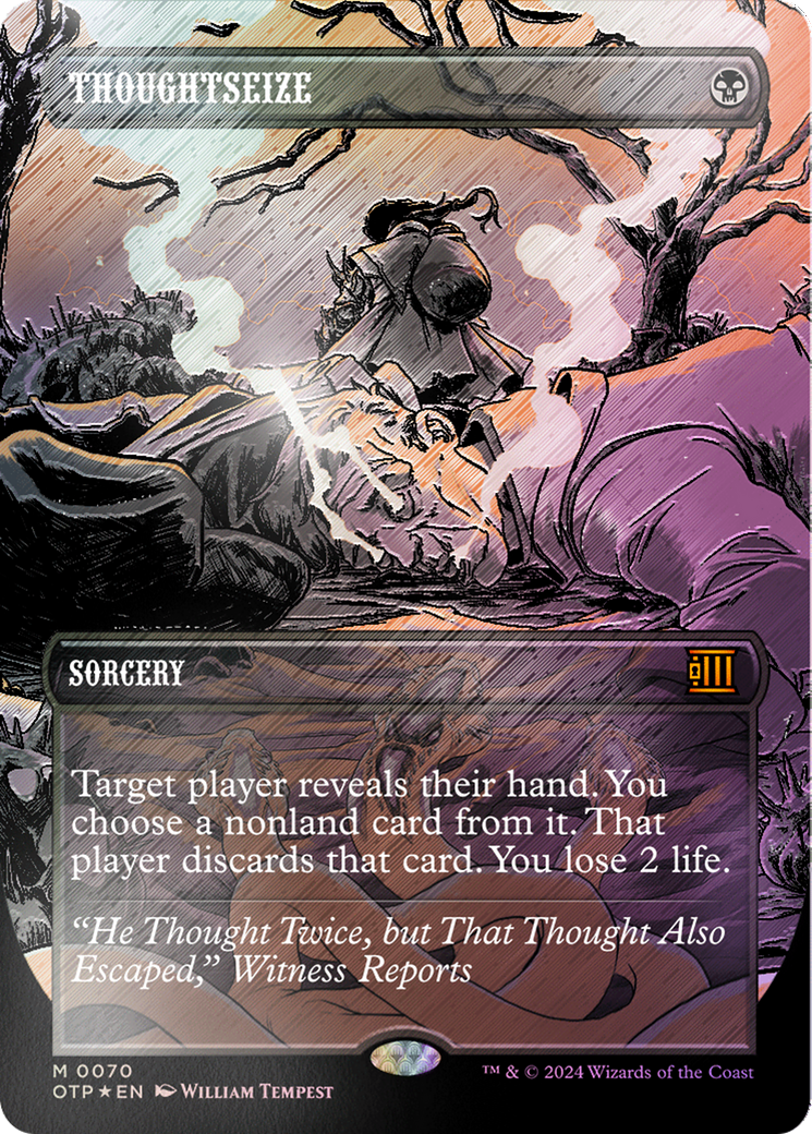 Thoughtseize (Textured Foil) [Outlaws of Thunder Junction: Breaking News] | Pandora's Boox