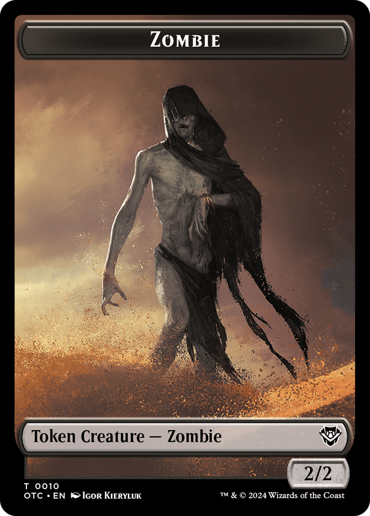 Zombie // Ox Warrior Double-Sided Token [Outlaws of Thunder Junction Commander Tokens] | Pandora's Boox