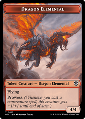 Dragon Elemental // Treasure Double-Sided Token [Outlaws of Thunder Junction Commander Tokens] | Pandora's Boox