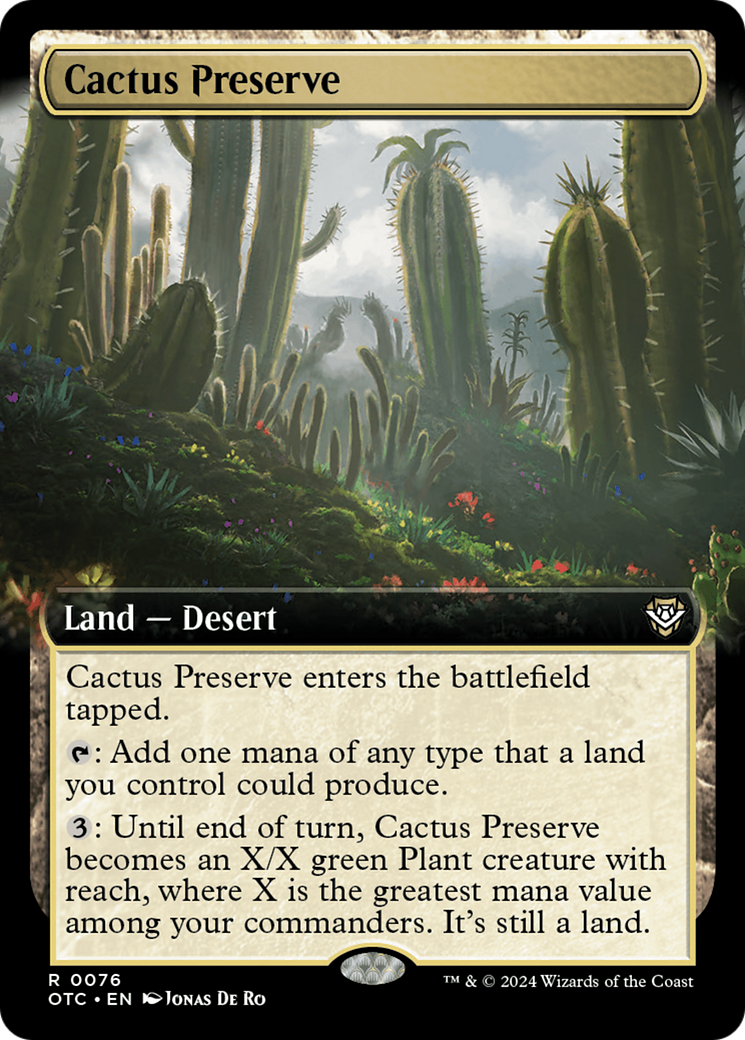 Cactus Preserve (Extended Art) [Outlaws of Thunder Junction Commander] | Pandora's Boox