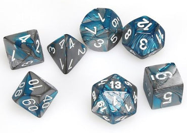 Chessex chx20656 Mini Polyhedral: Gemini Steel-Teal/White