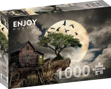 1000 pc Puzzle Log Cabin on a Cliff