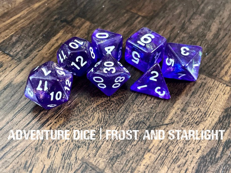 Adventure Dice 7pc Frost and Starlight