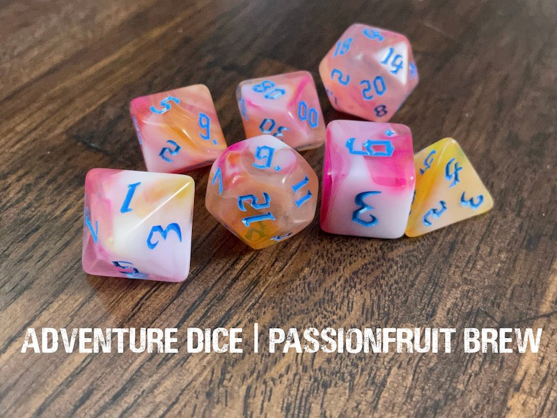 Adventure Dice 7pc Passionfruit Brew