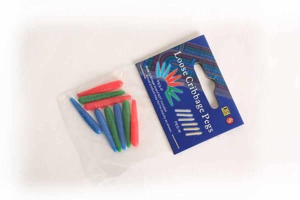 Loose Cribbage Pegs: Plastic Three Colours