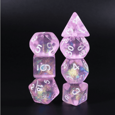 Violet Sparkle RPG Dice 7pc Set
