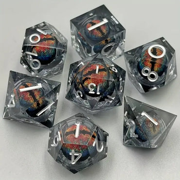 Liquid Core Polyhedral Dice RPG SET: Clear