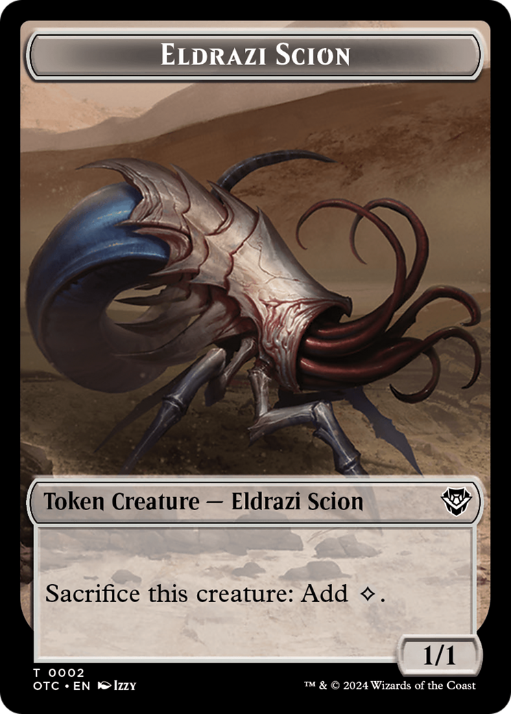 Eldrazi Scion // Treasure Double-Sided Token [Outlaws of Thunder Junction Commander Tokens] | Pandora's Boox