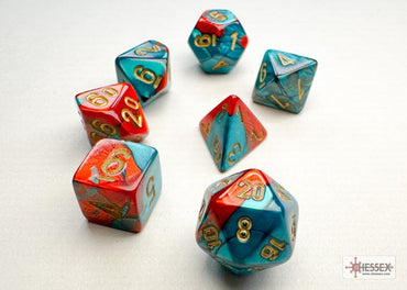 Chessex chx20622 Mini Polyhedral Gemini Red-Teal/Gold