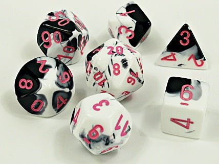 Chessex Blacklight Reactive Chx26469 Gemini Black-White/pink