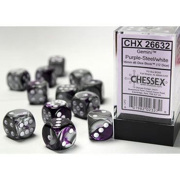 12 16mm D6 Gemini Purple-Steel/white CHX26632